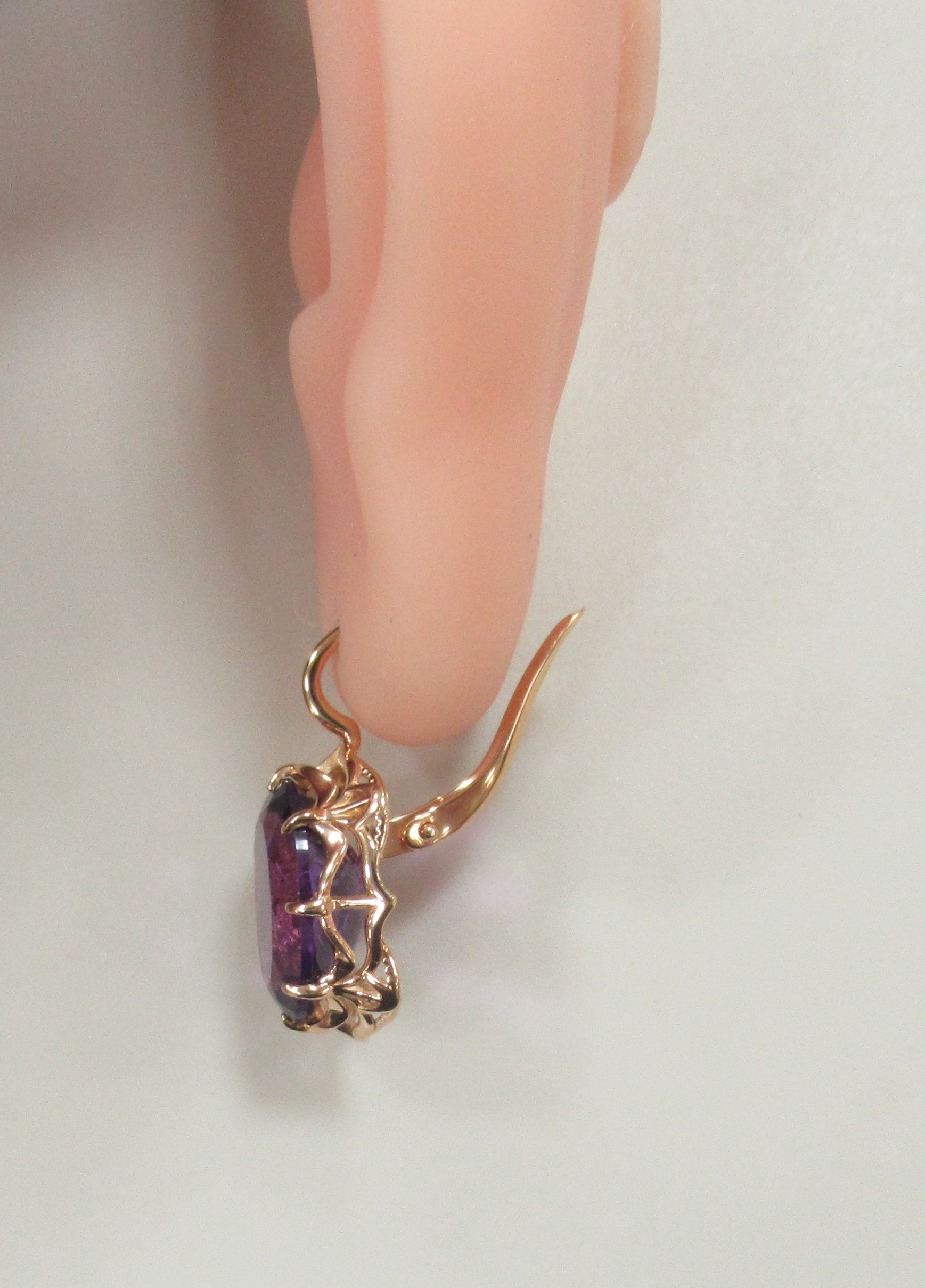 Серебряные серьги с аметистами